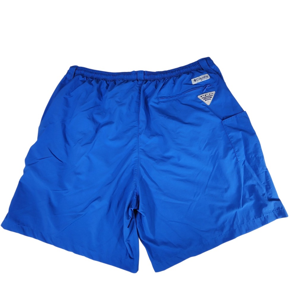 Columbia PFG Swim‎ Trunks XL Men Omni-Shade Royal Blue Mesh Shorts Fishing Nylon